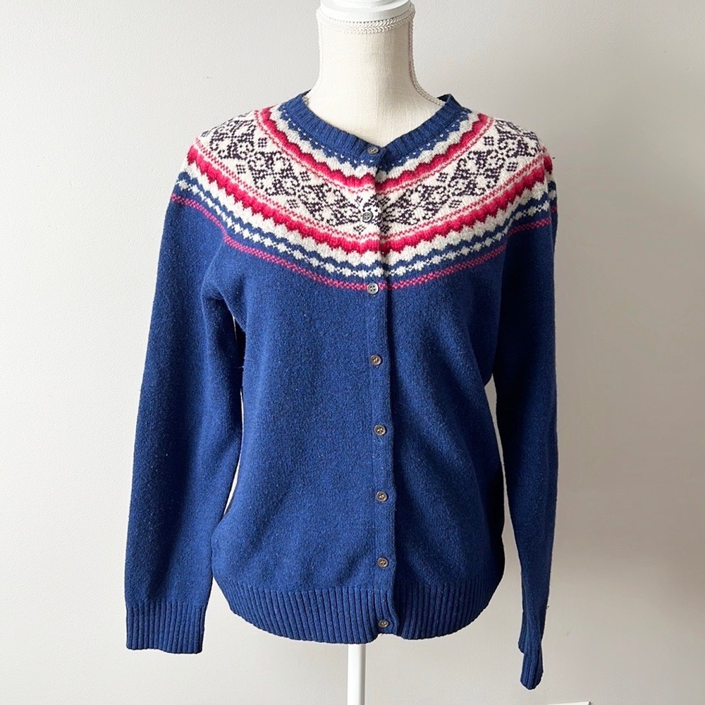 L.L. Bean 100% Lambswool Cardigan